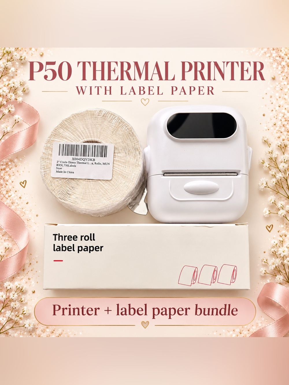 P50 Label Maker with several rolls of paper / iOS/ android/ Bluetooth app